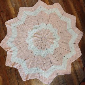 Baby Girl 12 Point Star Crocheted Blanket 41"